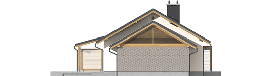 Kornel II ENERGO - Projekty domów ARCHIPELAG - Kornel II (z wiatą) ENERGO - elewacja prawa