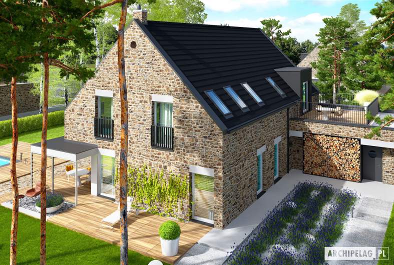 Projekt domu Teodor G2 (wersja C) ENERGO PLUS - widok z góry