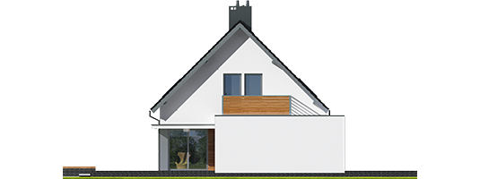 Lars G1 A - Projekty domów ARCHIPELAG - Lars G1 (wersja A) - elewacja prawa