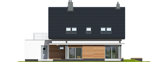 Lars G1 A - Projekty domów ARCHIPELAG - Lars G1 (wersja A) - elewacja tylna