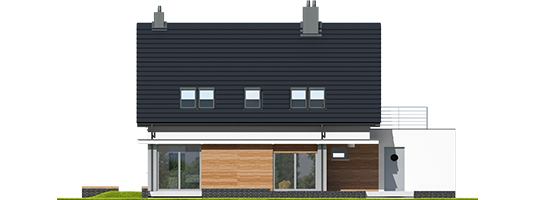 Lars G1 A - Projekty domów ARCHIPELAG - Lars G1 (wersja A) - elewacja tylna