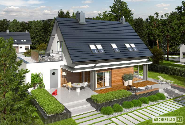 Projekt domu Lars G1 (wersja A) - Projekty domów ARCHIPELAG - Lars G1 (wersja A) - widok z góry