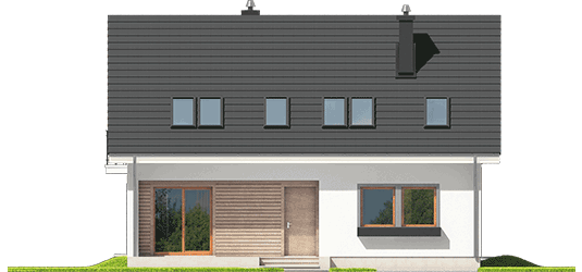 E2 ECONOMIC B - Projekt domu E2 ECONOMIC (wersja B) - elewacja frontowa
