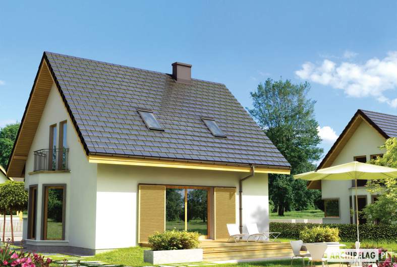 Projekt domu Syrenka - wizualizacja ogrodowa