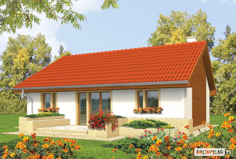 Projekt domu Joachim - wizualizacja ogrodowa