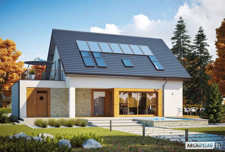 Projekt domu Santiago G1 ENERGO PLUS - wizualizacja ogrodowa