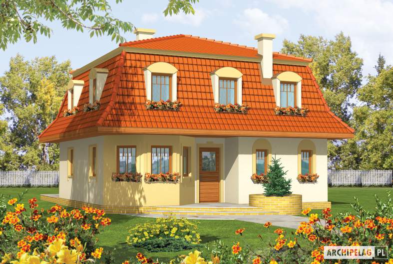 Projekt domu Agata - wizualizacja frontowa