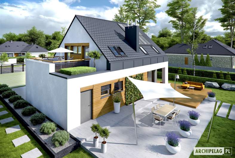 Projekt domu Sam G1 - Projekty domów ARCHIPELAG - Sam G1 - widok z góry