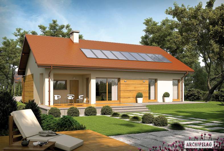 Projekt domu Edwin G1 ENERGO - wizualizacja ogrodowa