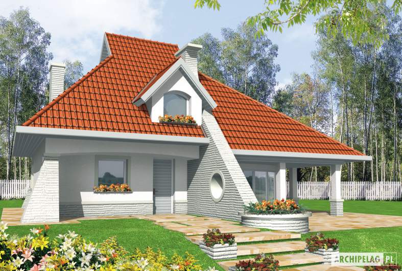 Projekt domu Nawojka - wizualizacja frontowa