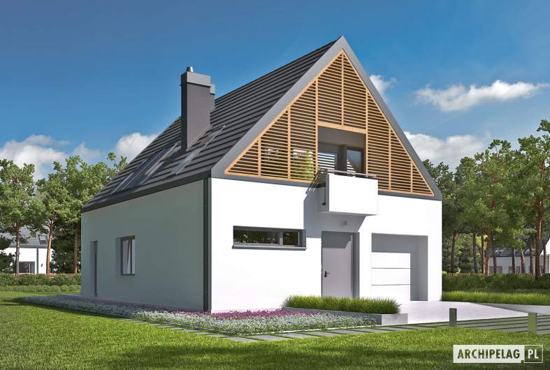 Projekt domu Noel G1 ENERGO - wizualizacja frontowa lewa