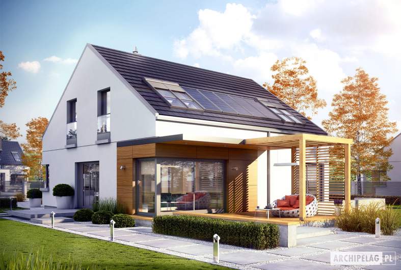 Projekt domu Edgar II G2 ENERGO - wizualizacja ogrodowa