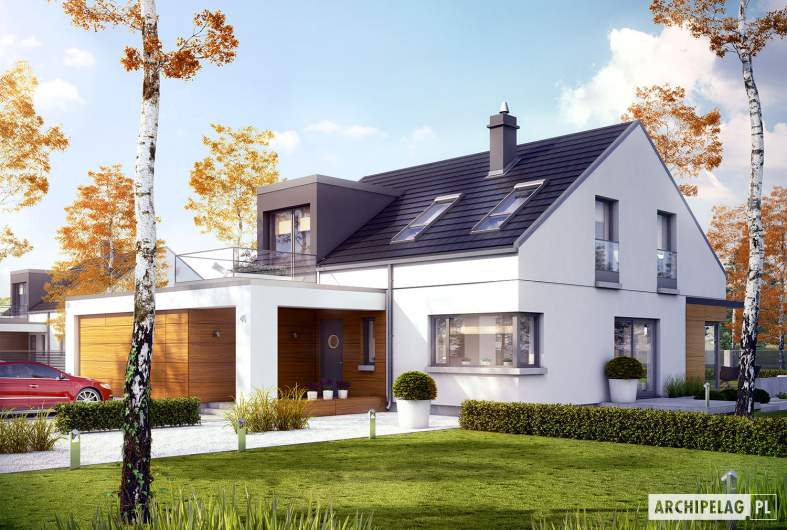 Projekt domu Edgar II G2 ENERGO - wizualizacja frontowa