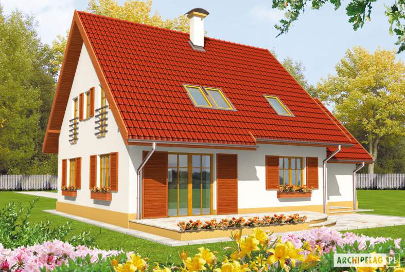 Projekt domu Lamia G1 - wizualizacja ogrodowa