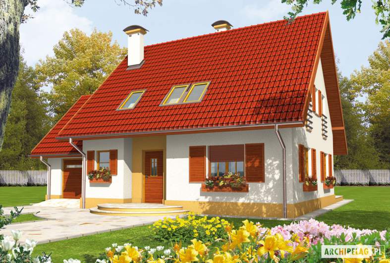 Projekt domu Lamia G1 - wizualizacja frontowa