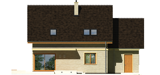 Justin III G1 - Projekt domu Jurek III G1 - elewacja tylna