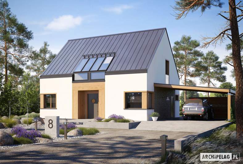 Projekt domu Neli W2 ENERGO PLUS - wizualizacja frontowa