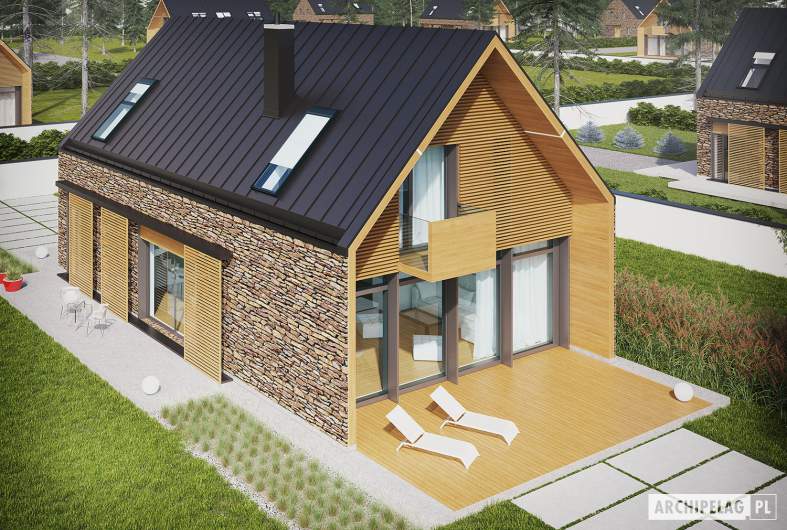 Projekt domu EX 15 II soft - wizualizacja ogrodowa widok z góry