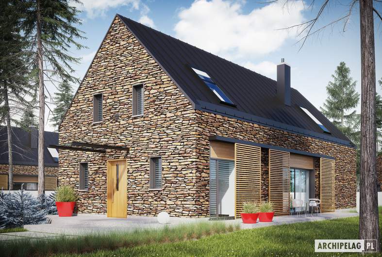 Projekt domu EX 15 II soft - wizualizacja frontowa