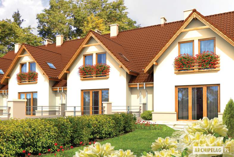 Projekt domu Sambor G1 - wizualizacja ogrodowa