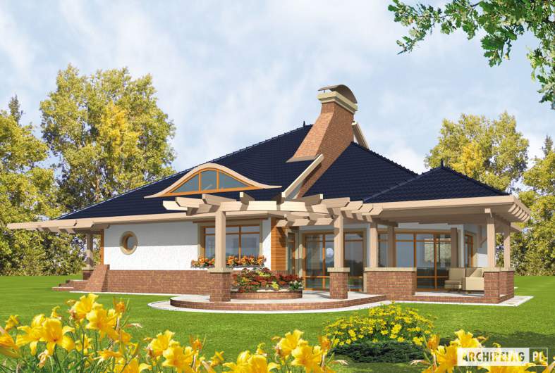 Projekt domu Zbigniew G2 - wizualizacja ogrodowa