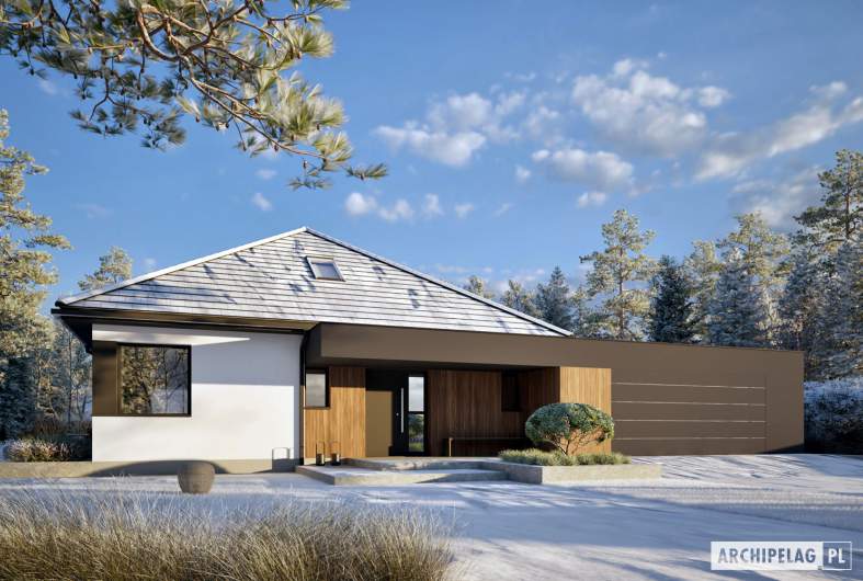 Projekt domu Daniel XI G2 ENEROG PLUS - wizualizacja frontowa zimowa