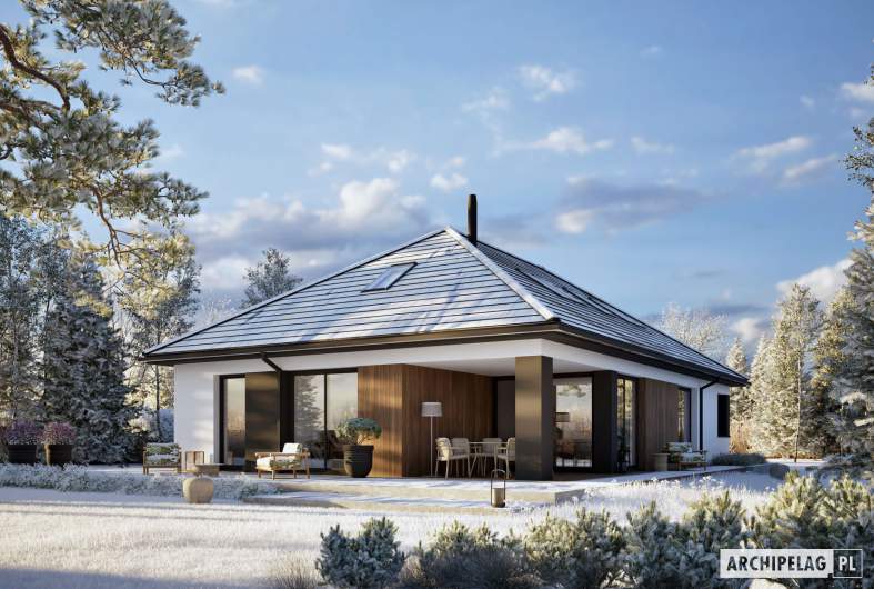 Projekt domu Daniel XI G2 ENEROG PLUS - wizualizacja ogrodowa zimowa