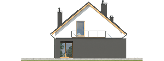 E14 G1 ECONOMIC - Projekt domu E14 G1 ECONOMIC - elewacja lewa