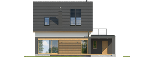 E14 G1 ECONOMIC - Projekt domu E14 G1 ECONOMIC - elewacja tylna