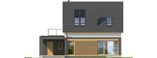 E14 G1 ECONOMIC - Projekt domu E14 G1 ECONOMIC - elewacja tylna