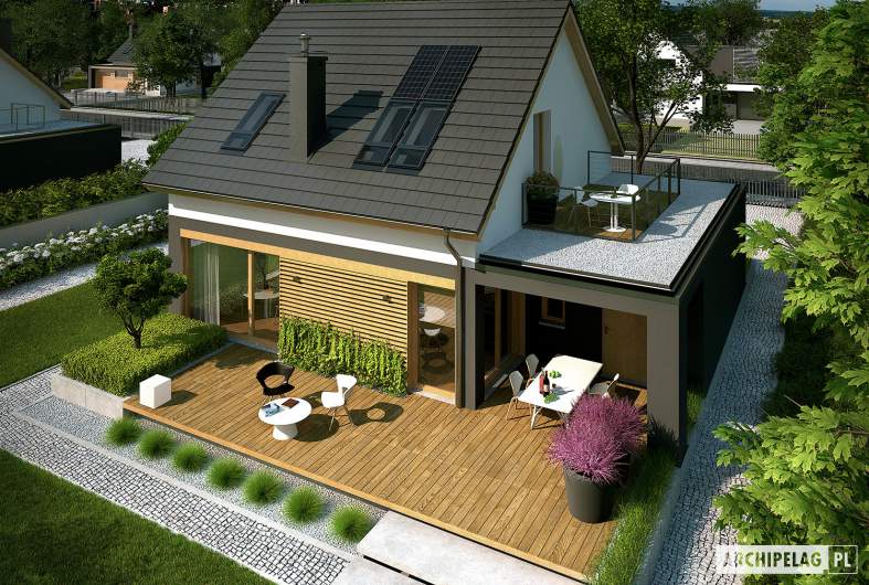 Projekt domu E14 G1 ECONOMIC - widik z góry