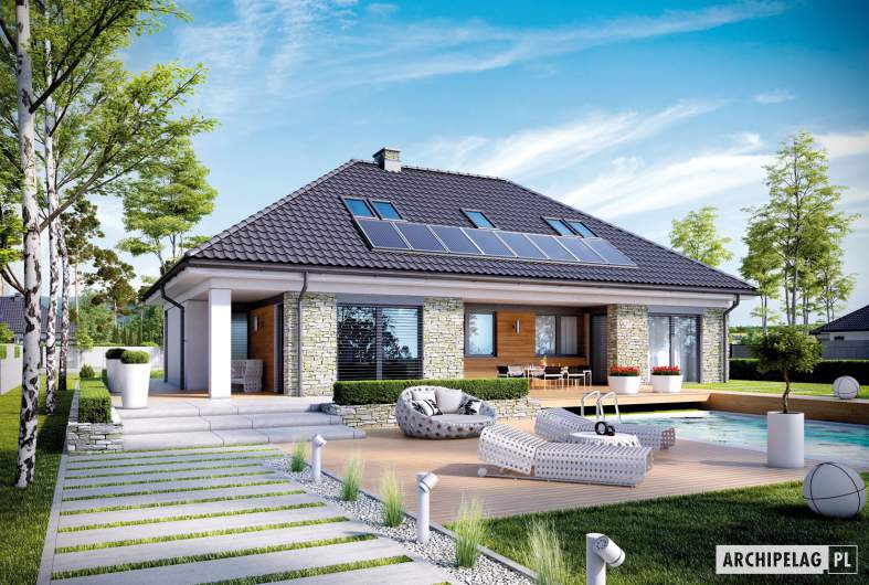 Projekt domu Magnus II G2 - Projekty domów ARCHIPELAG - Magnus II G2 - wizualizacja ogrodowa