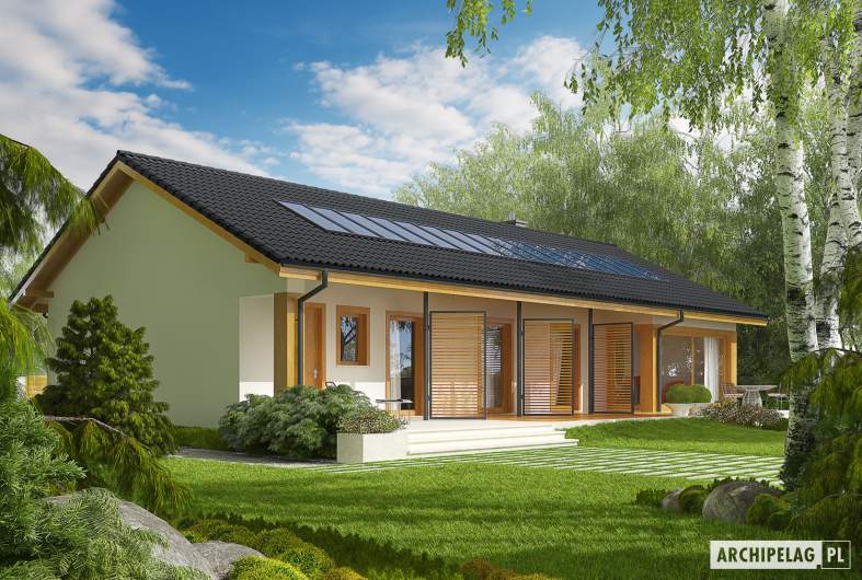 Projekt domu Eryk II G1 - wizualizacja ogrodowa