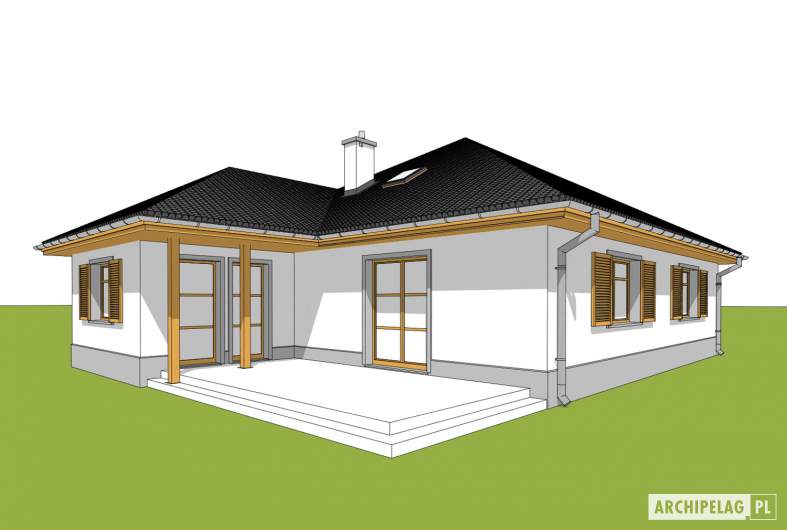 Projekt domu Wiktoria - wizualizacja ogrodowa