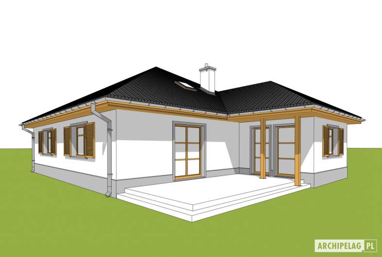 Projekt domu Wiktoria - wizualizacja ogrodowa
