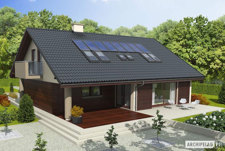 Projekt domu Malena G1 (wersja A) - wizualizacja frontowa