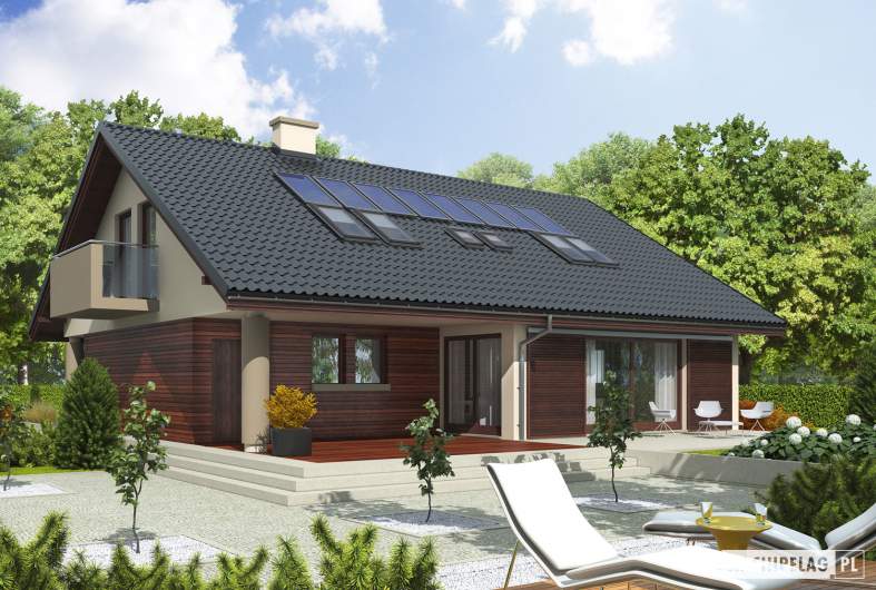 Projekt domu Malena G1 (wersja A) - wizualizacja ogrodowa