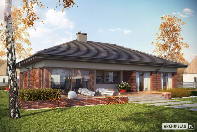 Projekt domu Dominik II G2 (wersja B) - wizualizacja ogrodowa