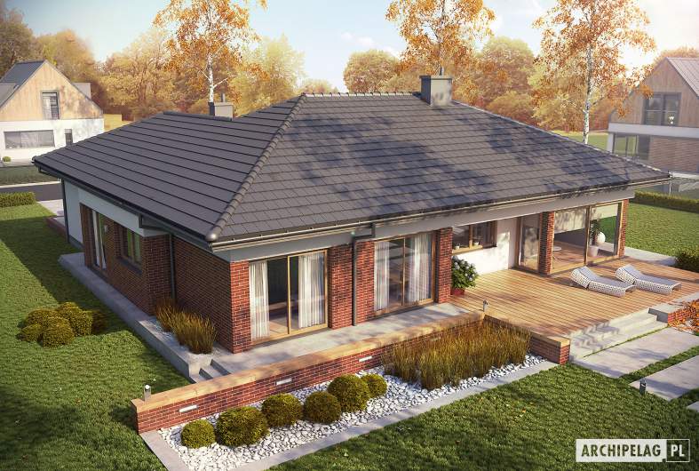 Projekt domu Dominik II G2 (wersja B) - widok z góry