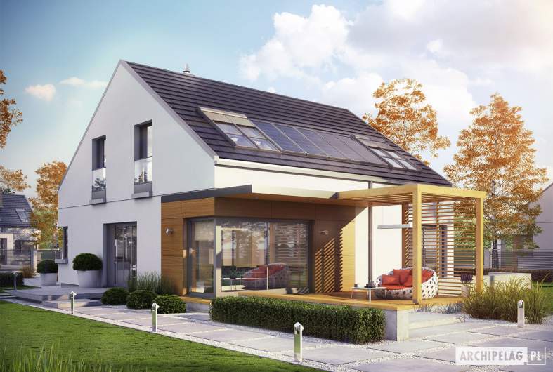 Projekt domu Edgar II G2 ENERGO PLUS - wizualizacja ogrodowa