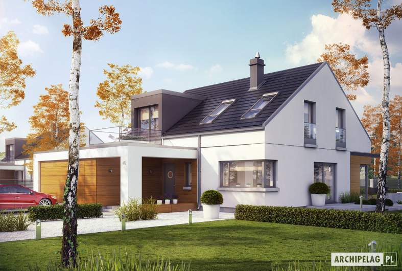 Projekt domu Edgar II G2 ENERGO PLUS - wizualizacja frontowa