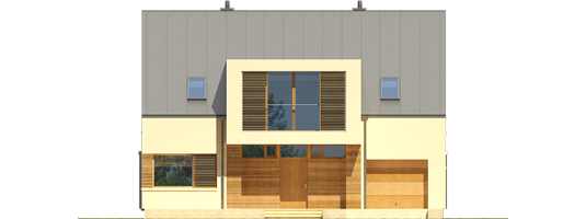 EX 9 G1 A - Projekt domu EX 9 G1 (wersja A) - elewacja frontowa