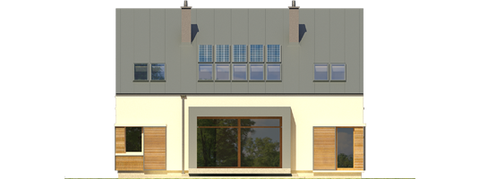 EX 9 G1 A - Projekt domu EX 9 G1 (wersja A) - elewacja tylna