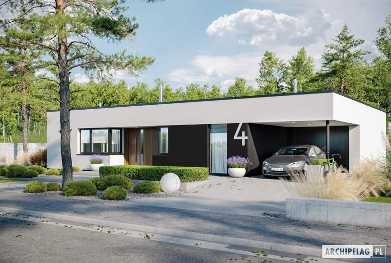 Projekt domu Mini 4 G1 MODERN - wizualizacja frontowa