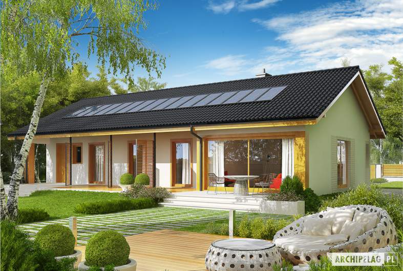 Projekt domu Eryk II G1 (30 stopni) - Projekty domów ARCHIPELAG - Eryk II G1 (30 stopni) - wizualizacja ogrodowa