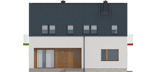 E11 II ECONOMIC - Projekt domu E11 II ECONOMIC - elewacja frontowa