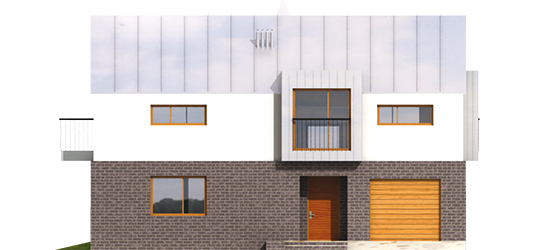 Klaud G1 - Projekt domu Klotka G1 - elewacja frontowa