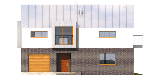 Klaud G1 - Projekt domu Klotka G1 - elewacja frontowa