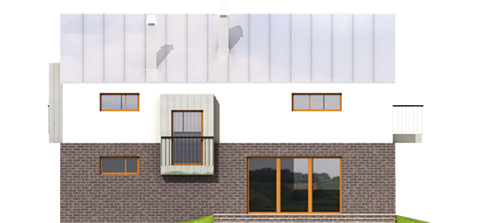 Klaud G1 - Projekt domu Klotka G1 - elewacja tylna