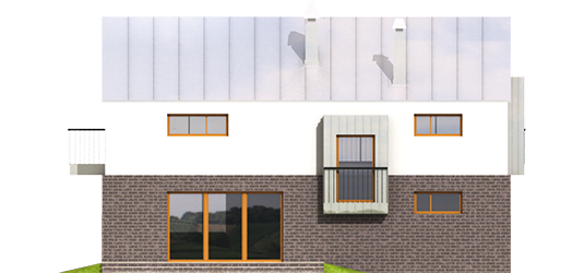 Klaud G1 - Projekt domu Klotka G1 - elewacja tylna